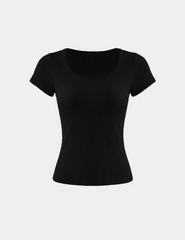 SculptRib™ Cotton Scoop Neck T-Shirt