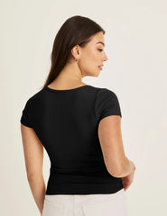 SculptRib™ Cotton Scoop Neck T-Shirt
