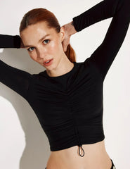 Ruched Long Sleeve Swim Top
