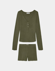 Modal Rib Henley Sleep Set