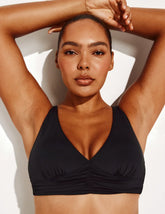 Ruched Deep V Bikini Top
