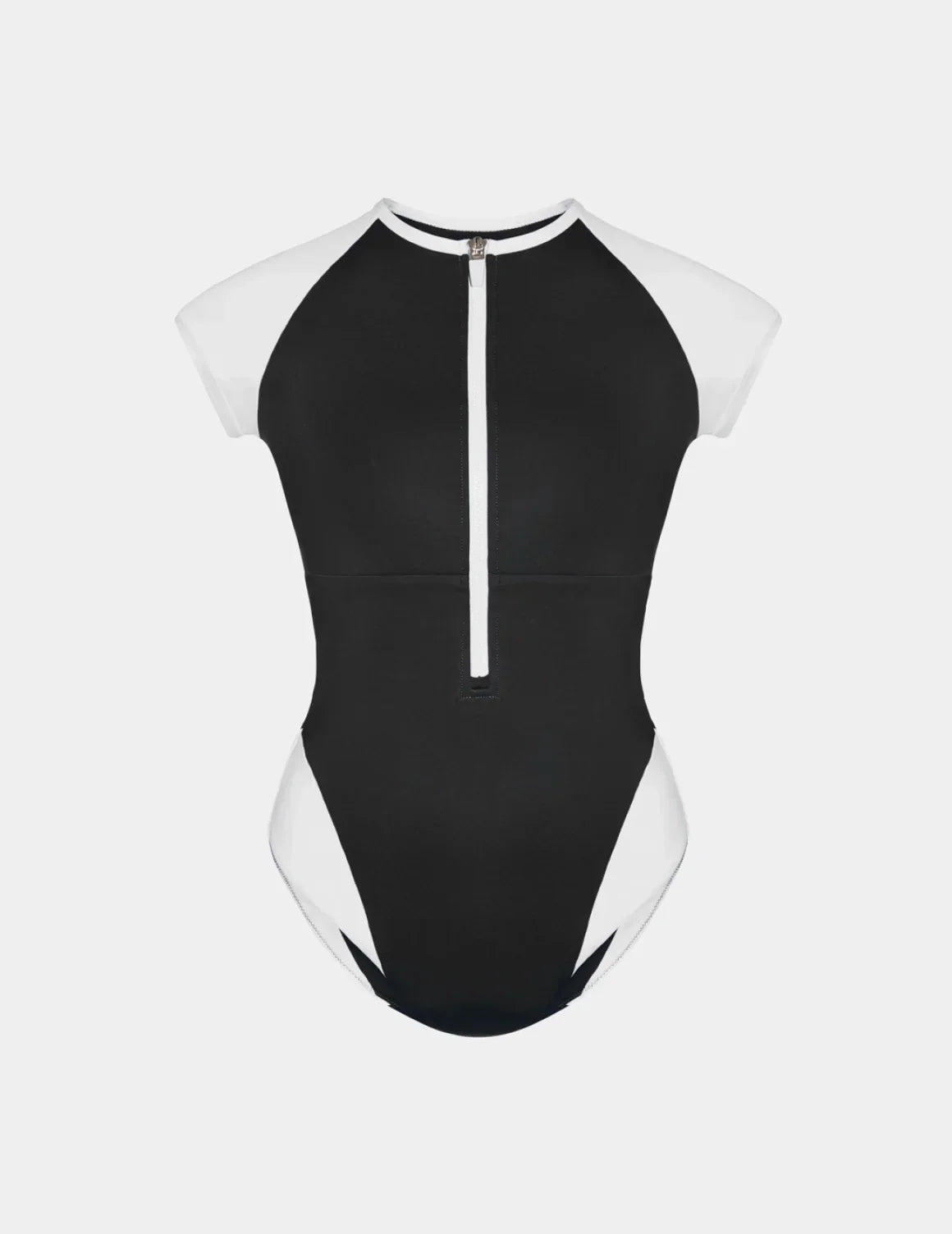 Cap-Sleeve One Piece Swimsuit - Color Block