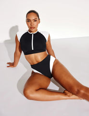 High Rise Bikini Swim Bottom - Color Block