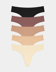 Essential No-Show Thong 5-Pack