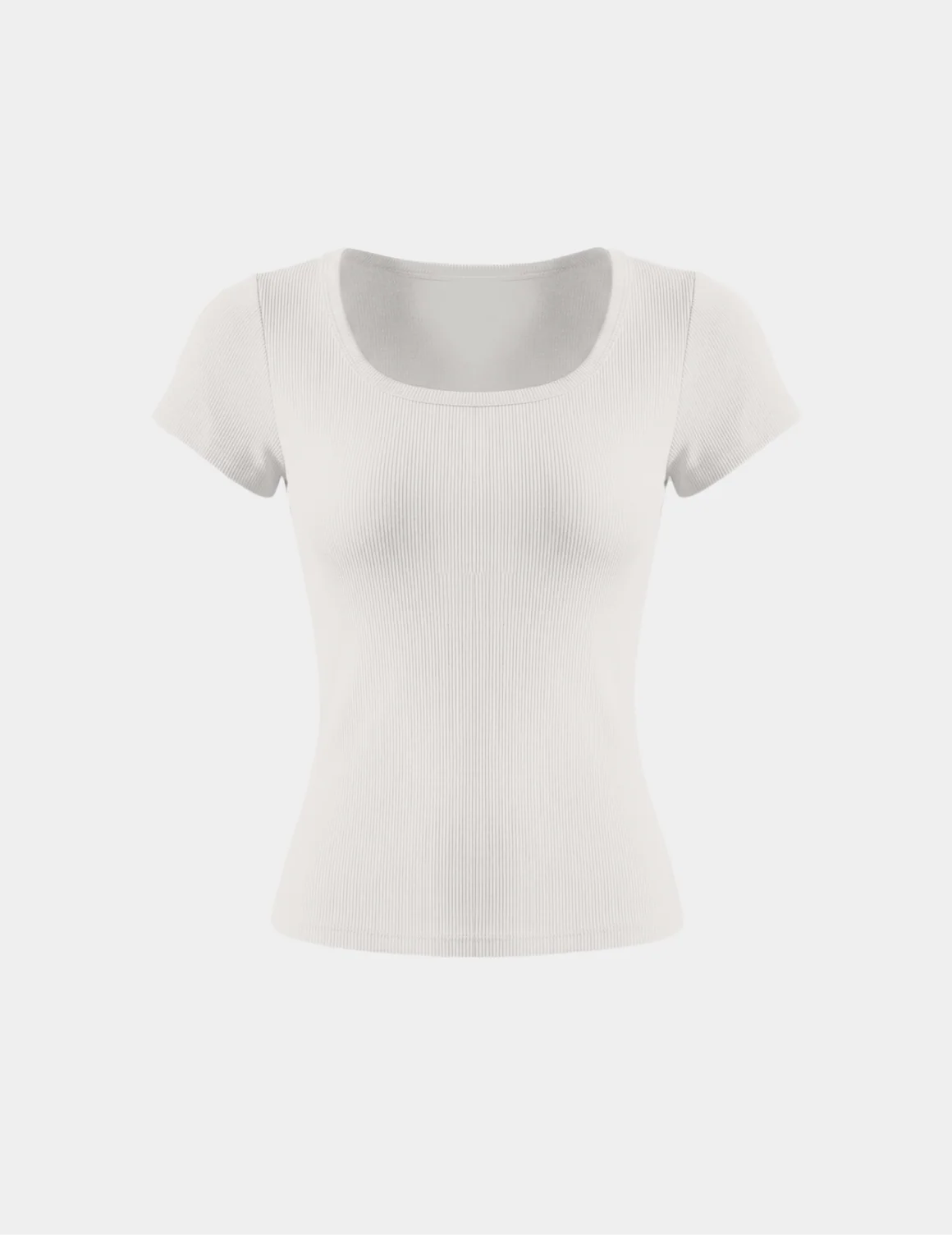 SculptRib™ Cotton Scoop Neck T-Shirt