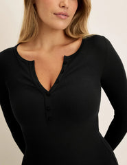 SculptRib™ Cotton Henley Dress