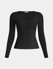 SculptRib™ Cotton Long Sleeve Top