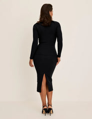 SculptRib™ Cotton Midi Pencil Skirt